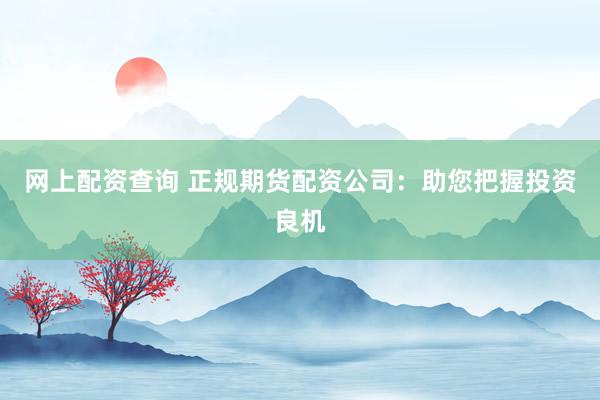 网上配资查询 正规期货配资公司:助您把握投资良机