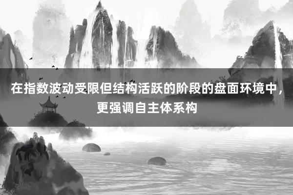在指数波动受限但结构活跃的阶段的盘面环境中，更强调自主体系构