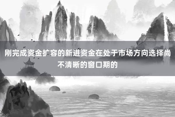 刚完成资金扩容的新进资金在处于市场方向选择尚不清晰的窗口期的