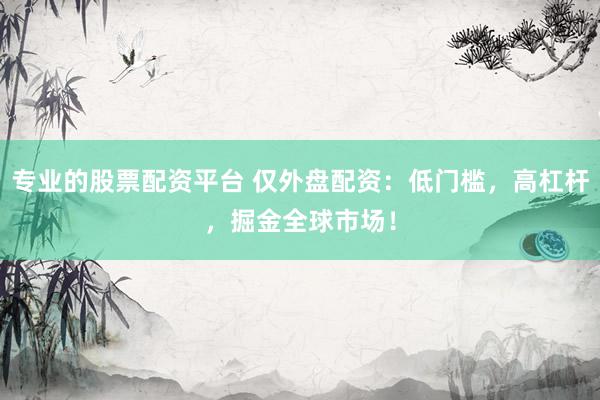 专业的股票配资平台 仅外盘配资：低门槛，高杠杆，掘金全球市场！